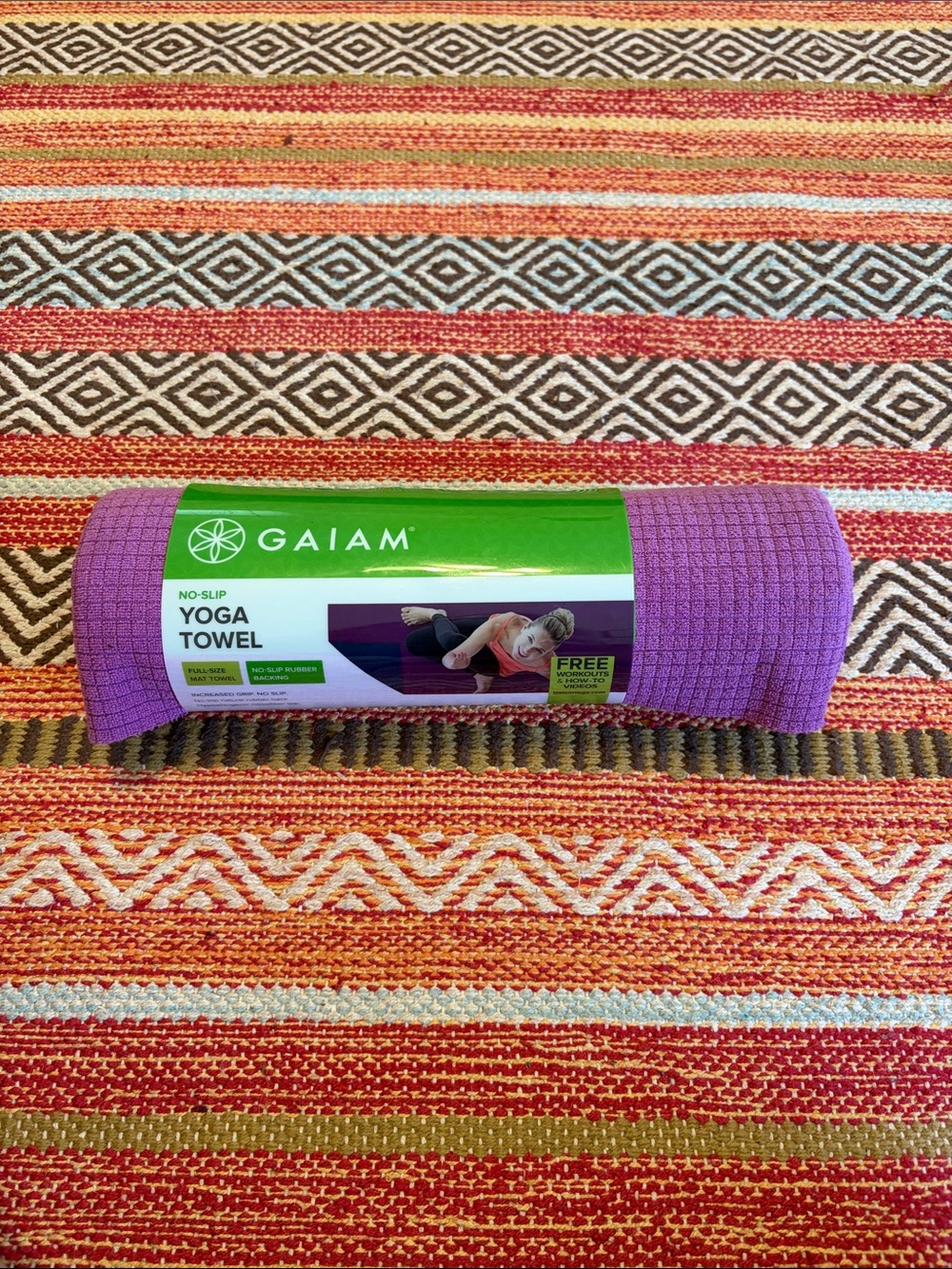 GAIAM Purple No-Slip Yoga Towel